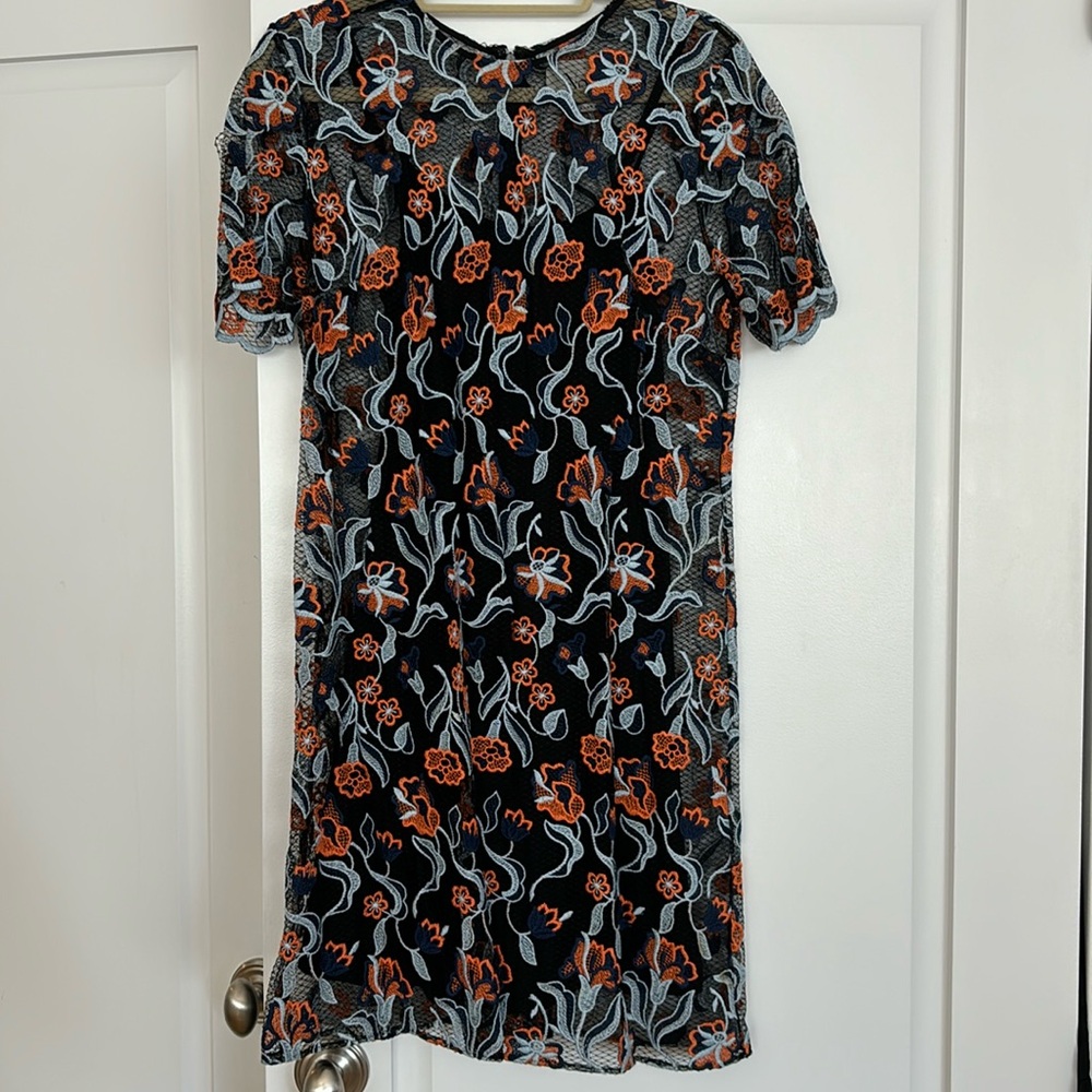 Movie blue and orange lace dress